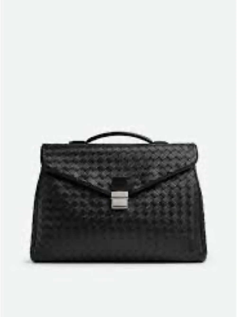 BOTTEGA VENETA Black Woven Leather Briefcase - Men